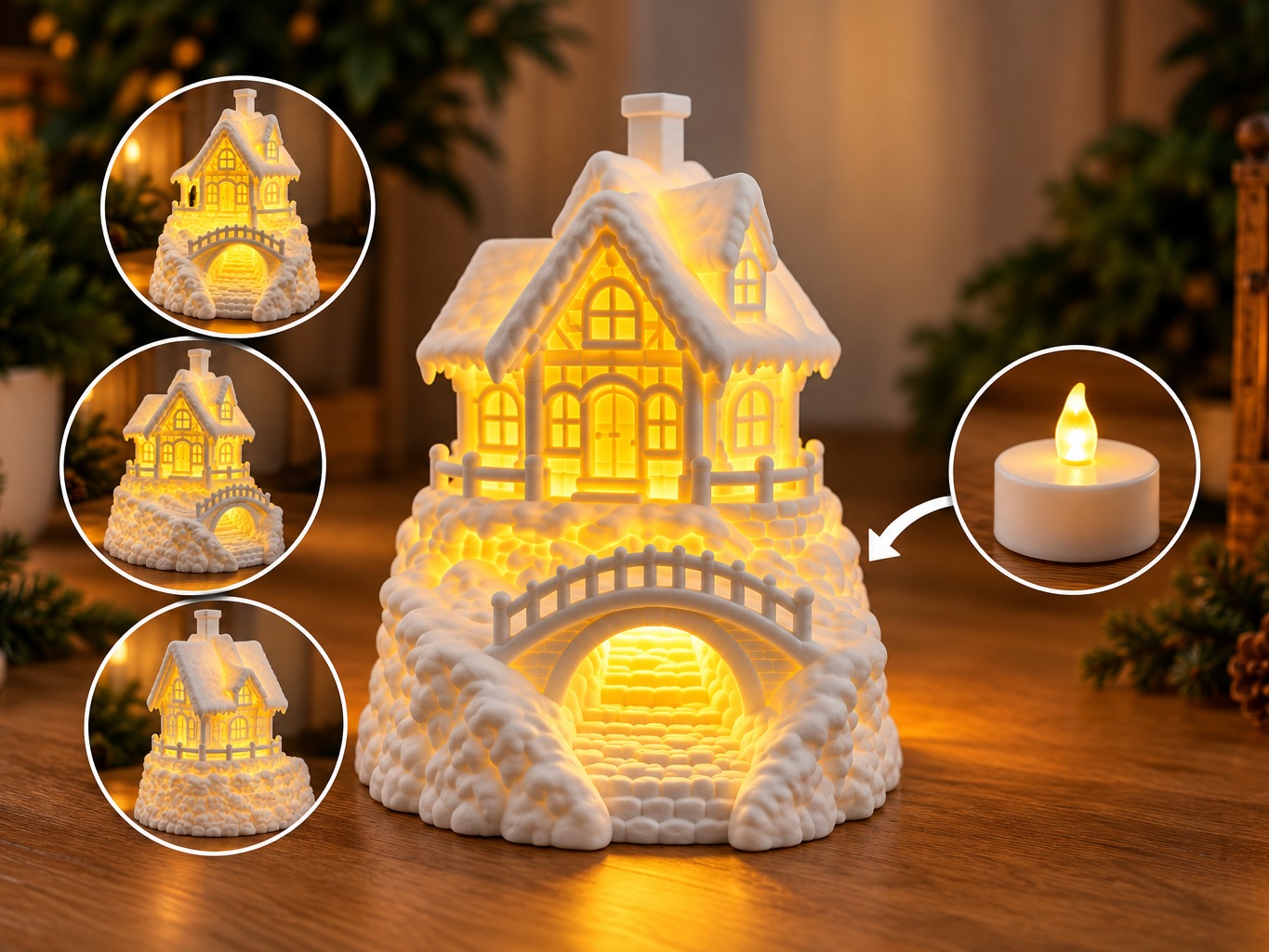 Visuel de référence : Maison d’hiver lumineuse