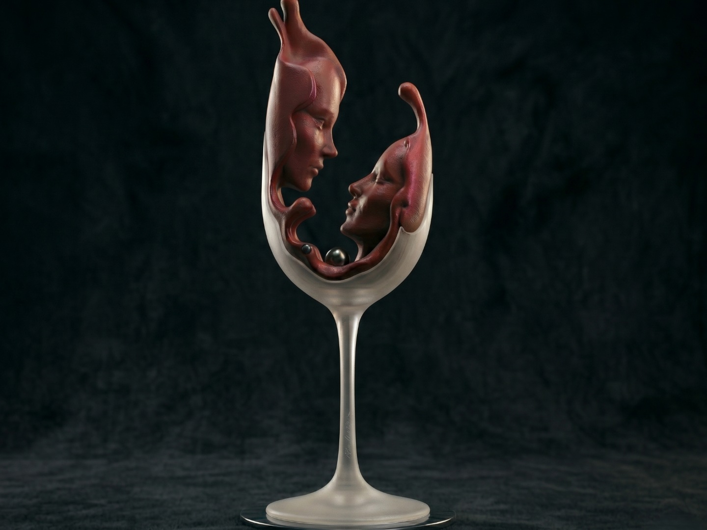 Visuel de référence : Coupe sculpturale sombre