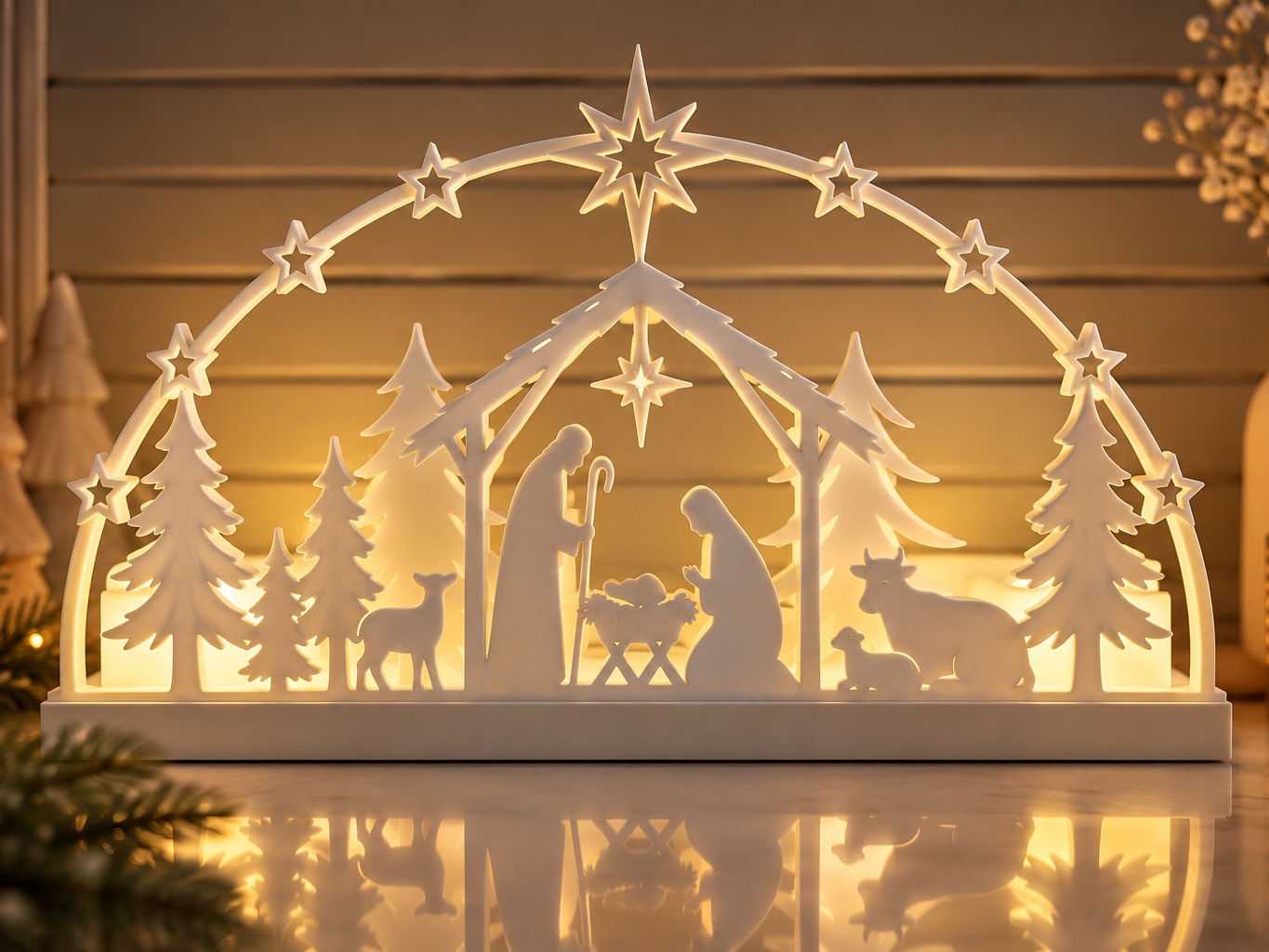 Visuel de référence : Arche de crèche lumineuse