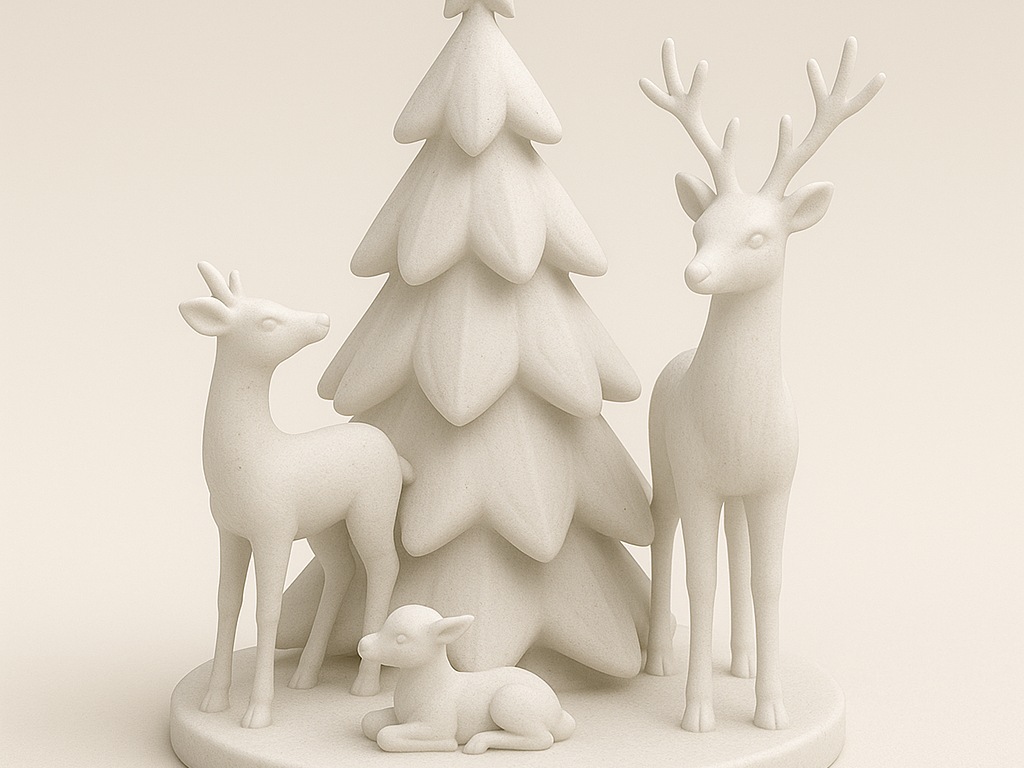 Visuel de référence : Forêt féerique et cerfs