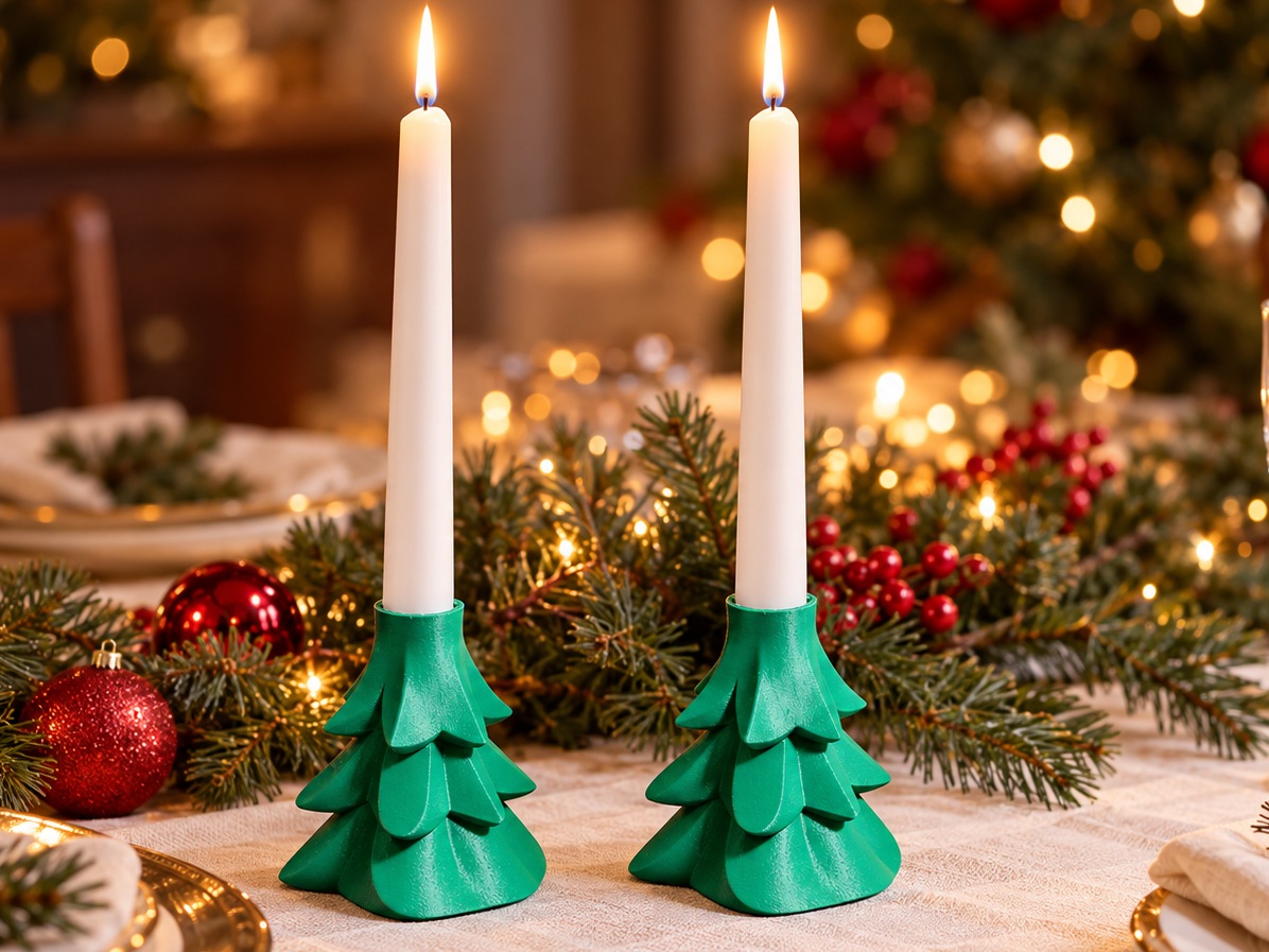 Visuel de référence : Socles sapin pour bougies LED