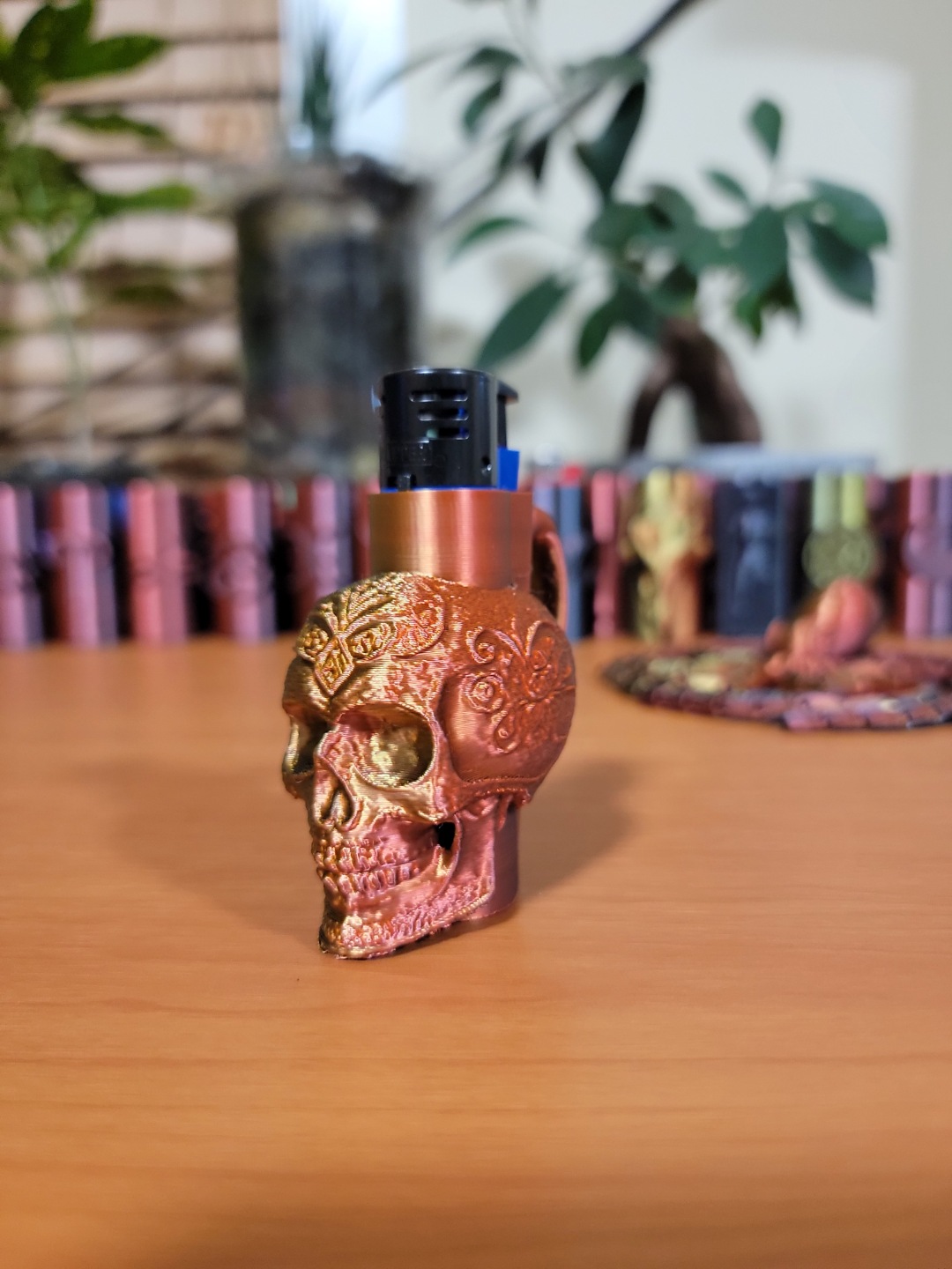 Visuel de référence : Étuis de briquet crâne sculpté