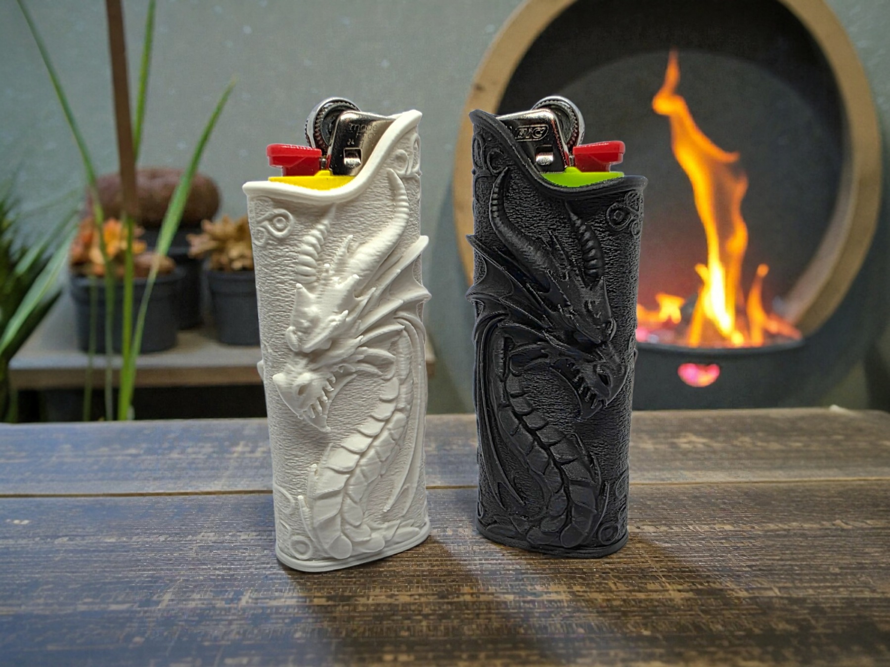Visuel de référence : Étui de briquet dragon