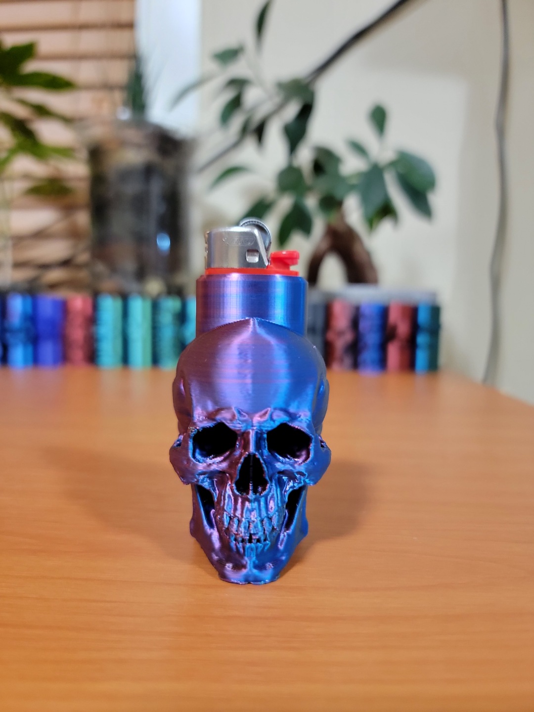 Visuel de référence : Étuis de briquet crâne sculpté