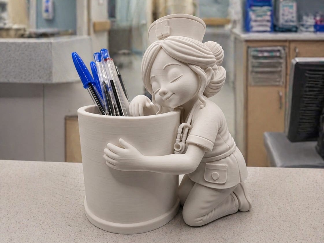 Visuel de référence : Porte-stylos infirmière figuratif