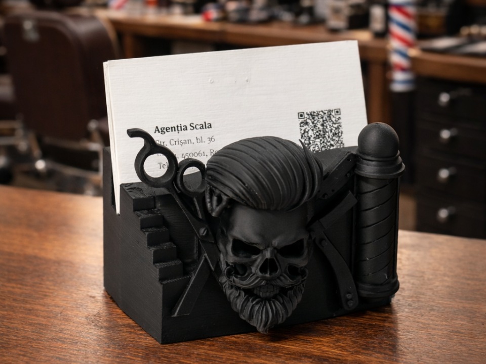 Visuel de référence : Porte-cartes barbier sculpté